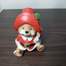 Homco Santa Claus Bear Figurine #5600 Ceramic Christmas Decor - £4.74 GBP