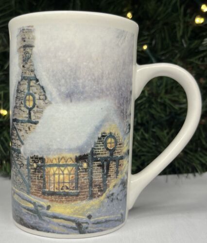 Thomas Kinkade Tall Coffee Tea Mug Olde Porterfield Gift Shoppe 16 oz 1991 - $8.25