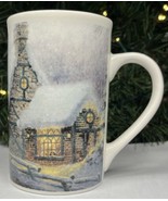 Thomas Kinkade Tall Coffee Tea Mug Olde Porterfield Gift Shoppe 16 oz 1991 - £6.51 GBP