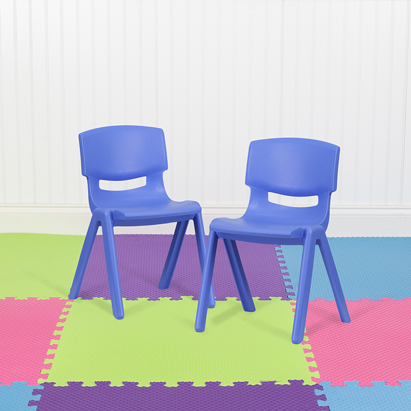 2PK Blue Plastic Stack Chair 2-YU-YCX-004-BLUE-GG