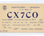 CX7CO QSL Card Montevideo Uruguay 1957 - $13.86