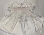 Vintage Collar Feltman Bros. Smocked White &amp; Pink Baby Dress Short Sleev... - $29.69