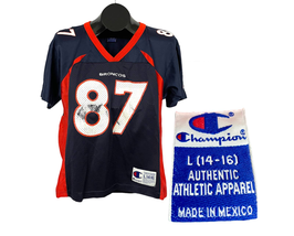 VTG Champion Denver Broncos McCaffrey NFL Football Jersey LARGE Youth #87  - $26.99