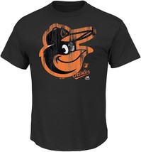 Majestic Men&#39;s Baltimore Orioles Taken &#39;Em to School Crew T-Shirt, Black... - $15.83