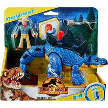Imaginext Jurassic World Dominion Stegosaurus Dinosaur Dr. Grant Poseabl... - $24.45