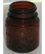 Vtg Vaseline Amber Brown Glass Bottle Jar Apothecary Prop Vase Barn Dig ... - $8.91