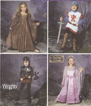 Childs Medieval Viking Knight Princess Halloween Costume Sew Pattern 3-8 - £10.38 GBP