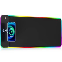 Wireless Charging Rgb Gaming Mouse Pad 10W, Led Mouse Mat 800X300X4Mm, 10 Light  - £49.41 GBP