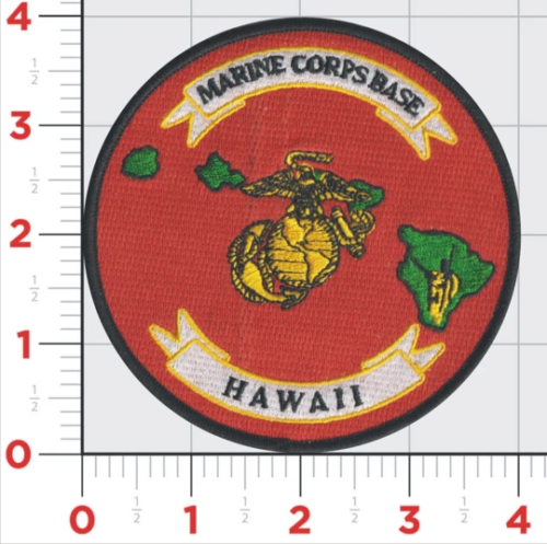 4" USMC MCB HAWAII MARINE CORPS BASE INSIGNIA ISLANDS ROUND EMBROIDERED PATCH - $29.99