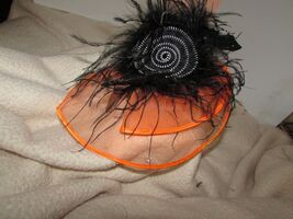 toddlers Halloween fashion head dress orange w/black bats headband  (hat... - $5.40