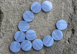Natural Blue lace Gemstone Fancy Coin Shape Smooth Gemstone, 10 Pieces (... - £57.39 GBP