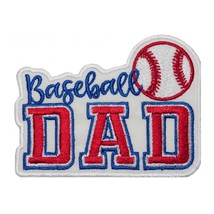 Baseball Dad Embroidered Patch Iron On. Size: 3X3.9 inches. - £5.14 GBP
