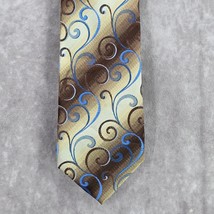 Van Heusen Brown Floral Stripe Swirl 68% Silk 32% Poly Men&#39;s Neck Tie NWOT - $45.00