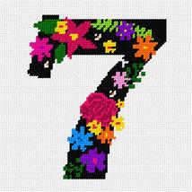 Pepita Needlepoint kit: Number Seven Primary Floral, 7&quot; x 7&quot; - £40.21 GBP+