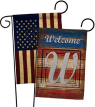 Patriotic W Initial - Impressions Decorative USA Vintage - Applique Garden Flags - £24.37 GBP