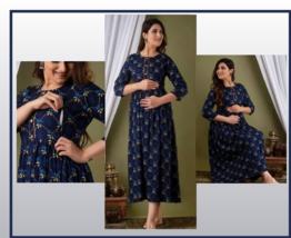 Attractive Pregnant / Maternity Women Kurti Gown Suit Easy baby Feeding ... - £28.04 GBP