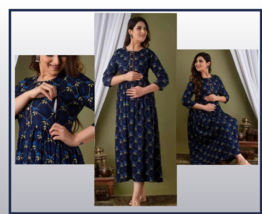 Attractive Pregnant / Maternity Women Kurti Gown Suit Easy baby Feeding ... - £27.80 GBP