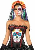 LEG AVENUE SUGAR SKULL BUSTIER ADULT COSTUME 85347 VARIOUS SIZES BRAND NEW - £15.84 GBP