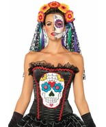 LEG AVENUE SUGAR SKULL BUSTIER ADULT COSTUME 85347 VARIOUS SIZES BRAND NEW - $27.41 CAD