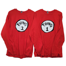 Set of 2 Thing 1 Thing 2 Long Sleeve T-Shirts ADULT Large Halloween Consume - £14.85 GBP