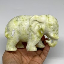 1.8 lbs, 5&quot;x3.2&quot;x2.1&quot; Natural Solid Serpentine Elephant Figurine @China,... - £46.93 GBP