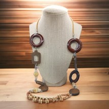 Vintage Wooden bead necklace , - £15.73 GBP