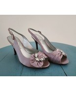 The Touch of Nina Velato Women&#39;s Silver Heels Satin W/ Gem Rhinestone Si... - $251.46 MXN