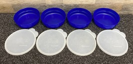 Tupperware #2415B Microwave Safe 6&quot; Cereal/Storage Bowls w/ Clear Lids -Lot of 4 - £19.32 GBP