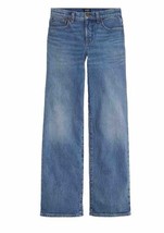 NEW JCrew Factory Women’s Wide Leg Full Length Jeans Size 31 TALL Sea Bl... - $68.81