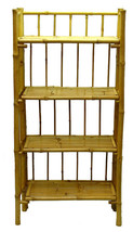 Bamboo Tiki Bookcase Shelf 4-tier Rack Patio Deck or Indoor Folding  - £159.07 GBP