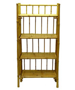 Bamboo Tiki Bookcase Shelf 4-tier Rack Patio Deck or Indoor Folding  - $273.03 CAD
