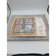 Creative Circle 2225 Embroidery Mint Stockings Felt Custom 5" X 4 3/4" Christmas - $12.96