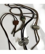 VINTAGE LOT 4 Women’s BOLO  Faux LEATHER FABRIC  Natural Stones + - $1,866.06 MXN