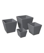 LeisureMod Blossom 4-Piece Fiberstone and Clay Planter Set - Mid-Century... - €327,86 EUR