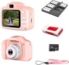 Acuvar 1080P Kids Selfie Hd Compact Digital Photo And Video Rechargeable, Pink - £28.30 GBP