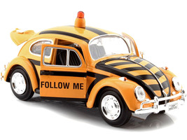1966 Volkswagen Beetle Follow Me Airport Safety Vehicle Yellow w Black Stripes 1 - £31.45 GBP