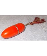 Vintage Tasseled Red Travel Sewing Kit Made Germany Two Inch 1950&#39;s - $12.95