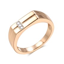 Hot Men Cool Smooth Rings 585 Rose Gold Big Size Natural Zircon Party Ring For W - £7.08 GBP