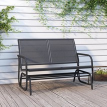  Garden Glider Bench Black Textilene, Steel 47.4 in - €144,99 EUR