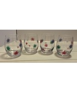 4 Pfaltzgraff Taffy Candy Christmas Double Old Fashion Glasses 2006 247-... - £22.04 GBP