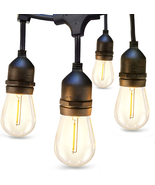 LED Outdoor String Lights 24FT with Edison Vintage Shatterproof Bulbs an... - $52.85 CAD