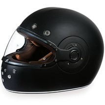 Daytona Retro DOT Approved Dull Black Full Face Motorcycle Helmet R1-B - £101.75 GBP