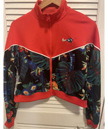Nike Women Sportswear Jacket Hyper Femme Flora Cropped Sz M Tropical Parrot - $46.03 CAD