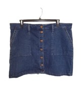 J. Crew Mercantile Denim Mini Skirt Women&#39;s Plus Size 20 W/ Pockets Botton Front - £24.03 GBP