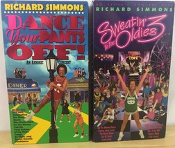 Lot of 2 Richard Simmons Sweatin To The Oldies 3 &amp; Dance Your Pants Off VHS - £3.89 GBP