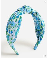 New J Crew Liberty Print Blue White Floral Cotton Knotted Headband 1&quot; Width - £19.77 GBP