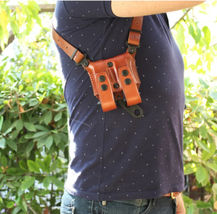 Fits Kimber Carry II 45 ACP 4”BBL Leather Shoulder Holster Double Mag #1468# RH image 4