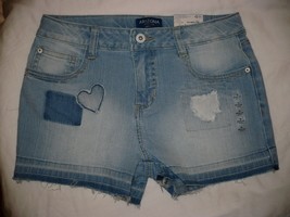 Arizona Girls Jean Shorts Shortie Size 16 Regular Skylar Wash Adjustable... - £15.59 GBP