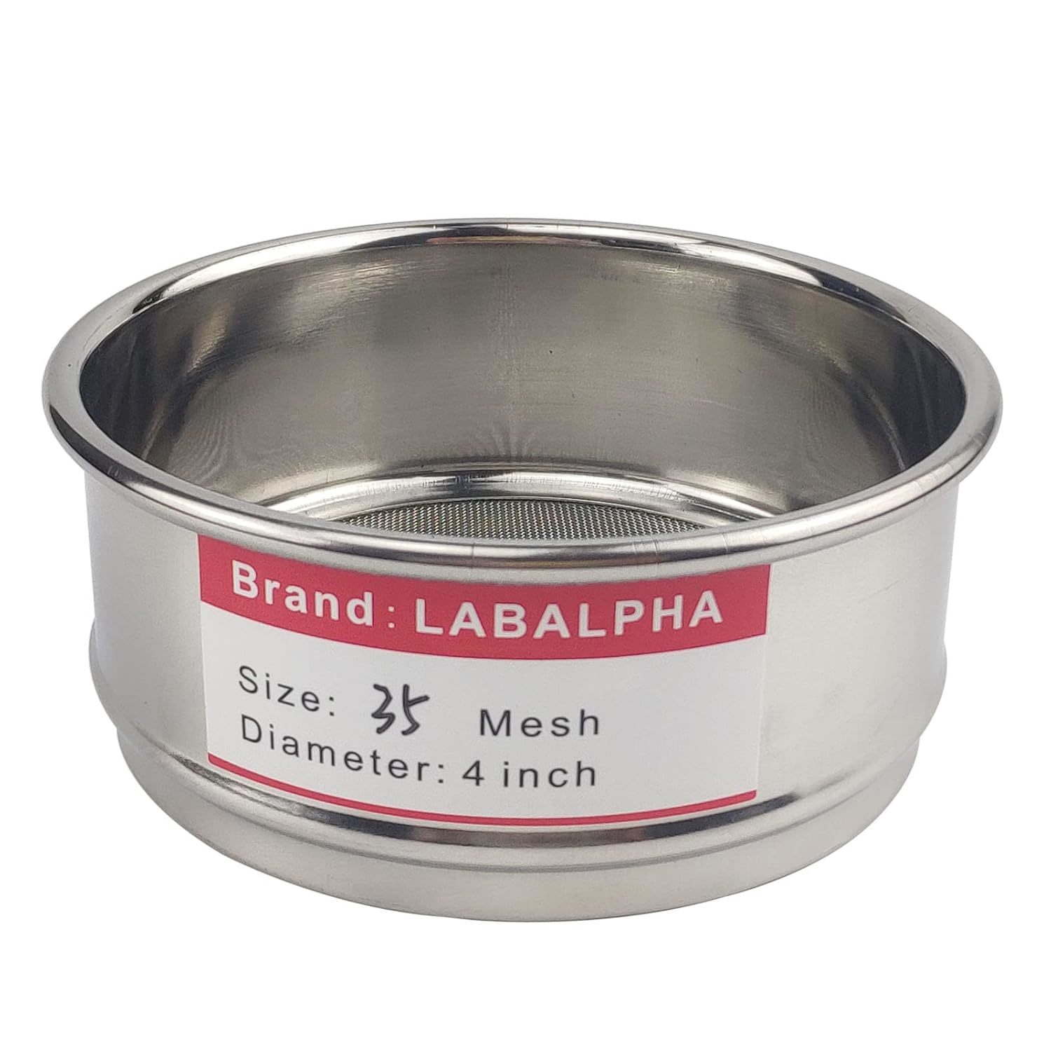 Labalpha 35 Mesh Lab Sieves, Test Sieve #35 Mesh, 4&#39;&#39; Diameter, 304, 0.5Mm - $36.99