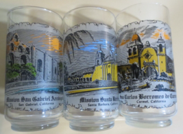 Set of 3 Coca-Cola Company Historical California Mission Series Glasses 16 oz - £9.92 GBP